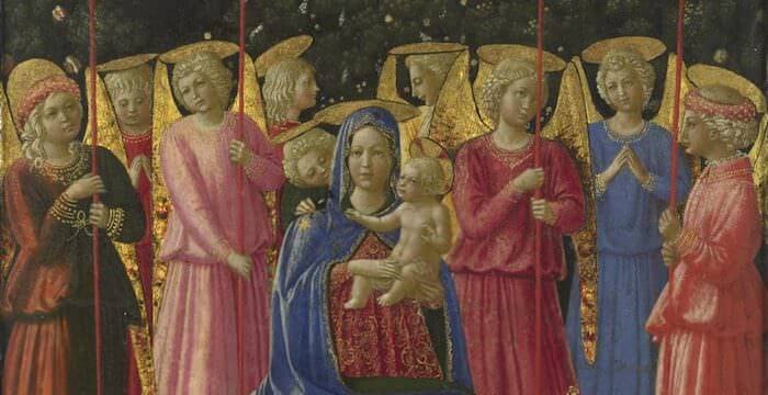 Benozzo Gozzoli, Madonna con Bambino e angeli. 1430-1440 circa. National Gallery, Londra