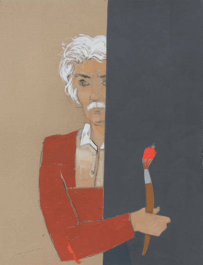 Giancarlo Moscara, Autoritratto, 2012. Acrilico su cartone cm 62x82