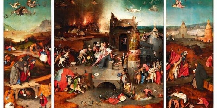 Jheronimus Bosch, Trittico delle Tentazioni di sant’Antonio (1500 circa). Olio su tavola. Lisbona, Museu Nacional de Arte Antiga © DGPC/Luísa Oliveira