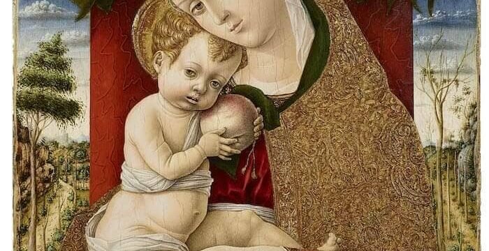 Carlo Crivelli, Madonna con il Bambino, 1482-1483, Bergamo, Accademia Carrara, cm 46x33,5