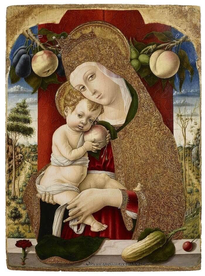 Carlo Crivelli, Madonna con il Bambino, 1482-1483, Bergamo, Accademia Carrara, cm 46x33,5