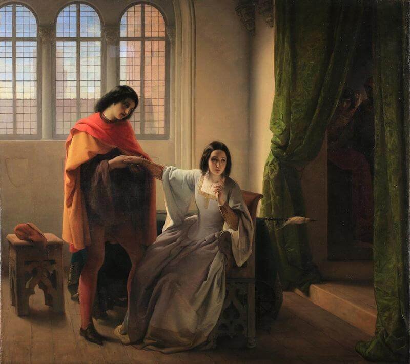 Francesco Hayez, Imelda de' Lambertazzi, olio su tela, 122x126 cm. Collezione privata
