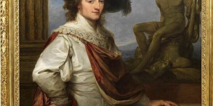 Angelika Kauffmann, Ritratto del conte Josef Johann von Fries con il Teseo vincitore del Minotauro di Canova