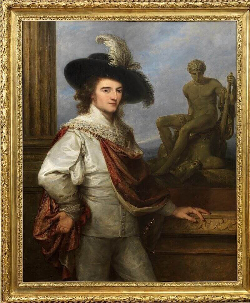 Angelika Kauffmann, Ritratto del conte Josef Johann von Fries con il Teseo vincitore del Minotauro di Canova