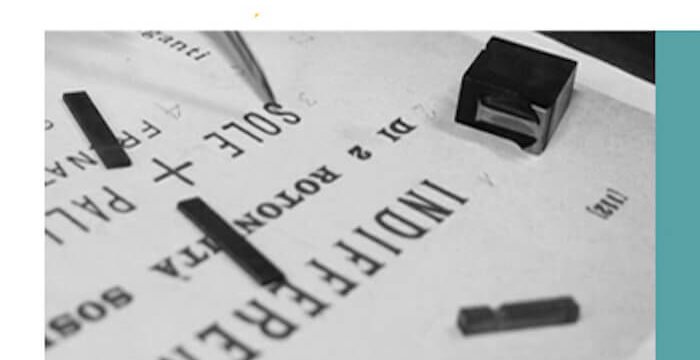 "Parole in libertà: futurismo e tipografia": dettaglio del banner dell'incontro organizzato dall'Associazione Centro Studi Grafici