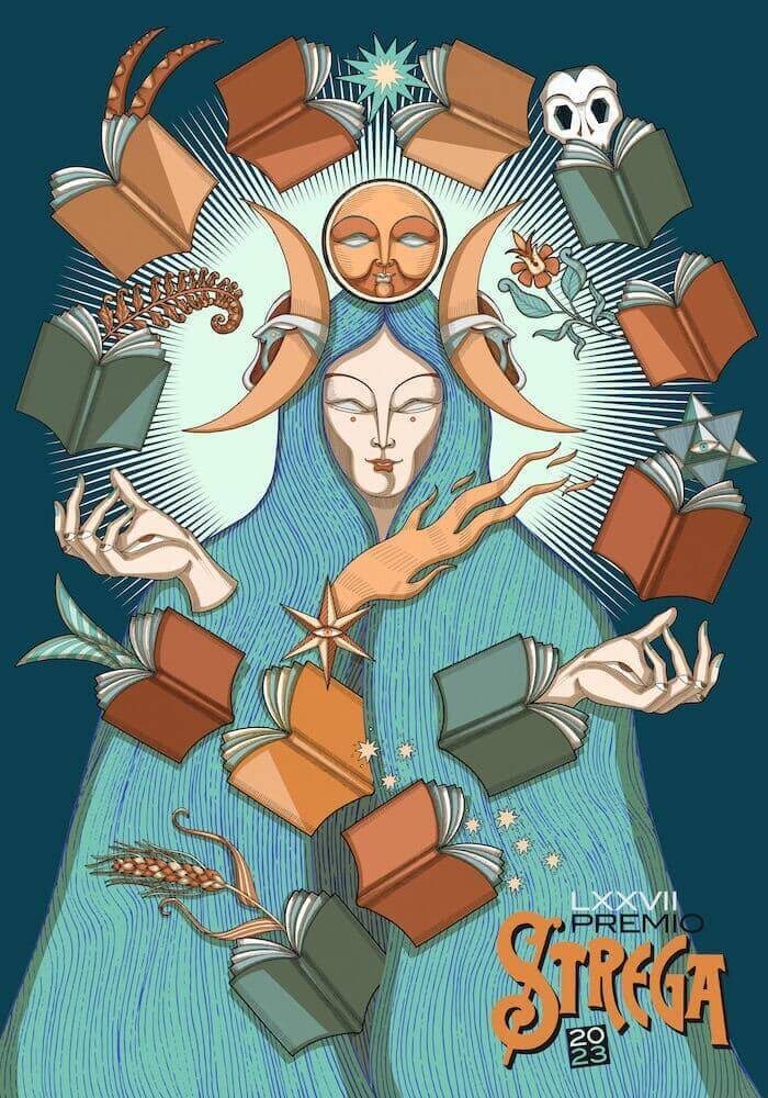 Manifesto del Premio Strega 2023, opera di Elisa Seitzinger