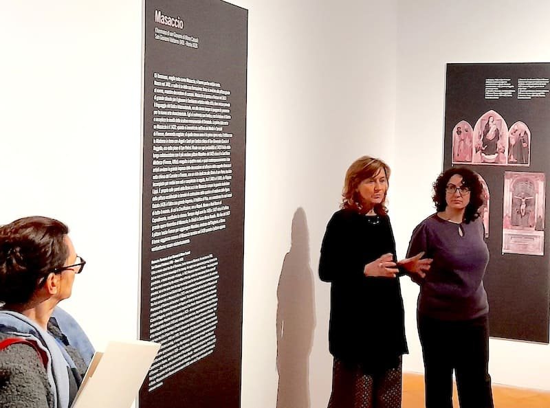 Nadia Righi e Alessandra Rullo alla presentazione della mostra "Masaccio. La Crocifissione" al Museo Diocesano di Milano