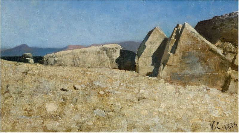 Vincenzo Cabianca, Scogli a Castiglioncello, 1865, olio su tela, Collezione Palazzo Foresti, Carpi