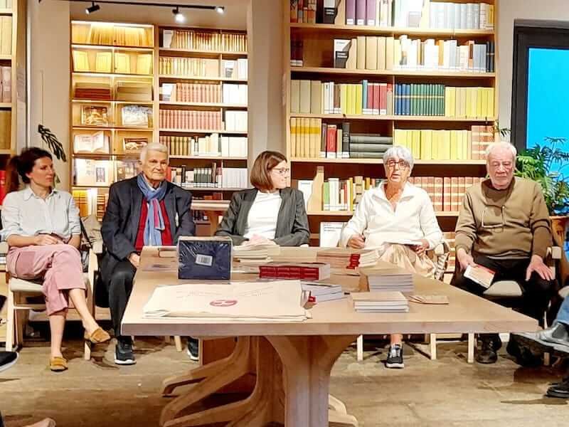 Paolo Prota, Federica Albani, Luciana Bianciardi e Alvano Bertani alla Biblioteca Ostinata di Milano