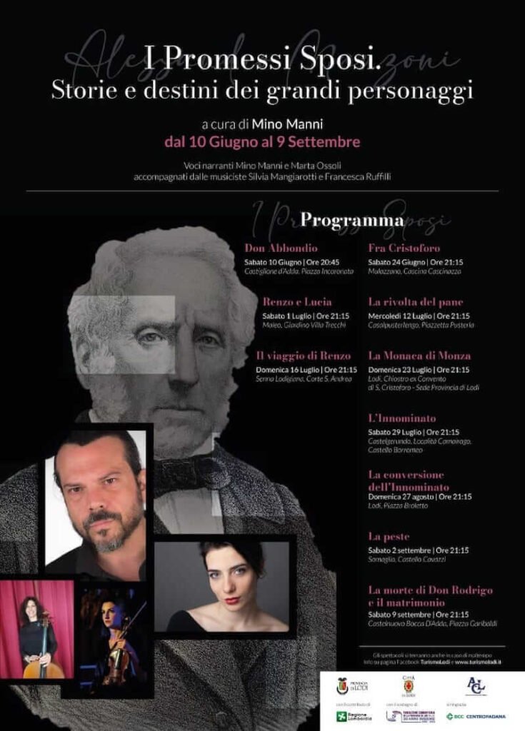 Locandina del programma "I Promessi Sposi. Storie e destini dei grandi personaggi" curato da Mino Manni