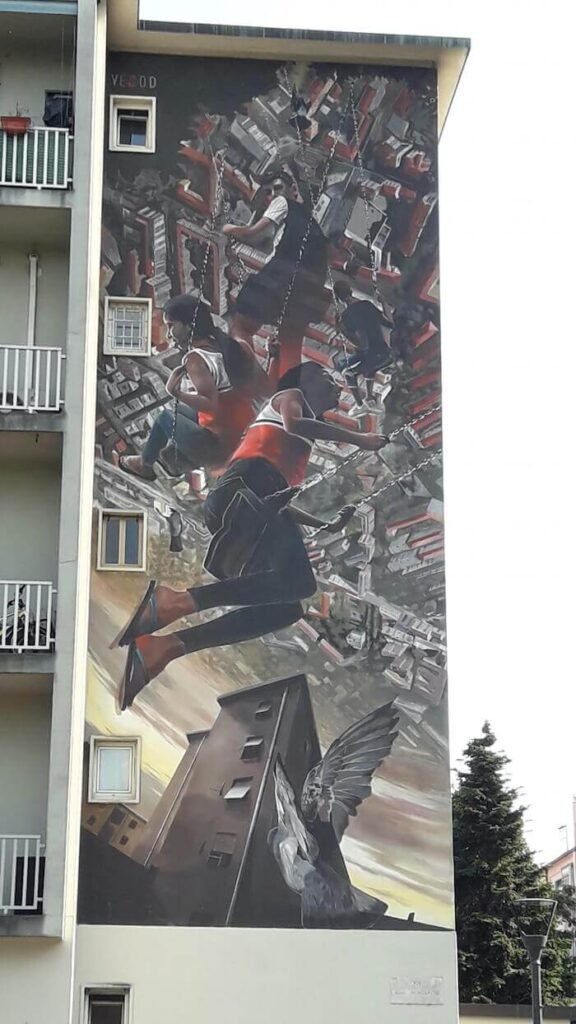 Un murale in piazzale Selinunte a Milano