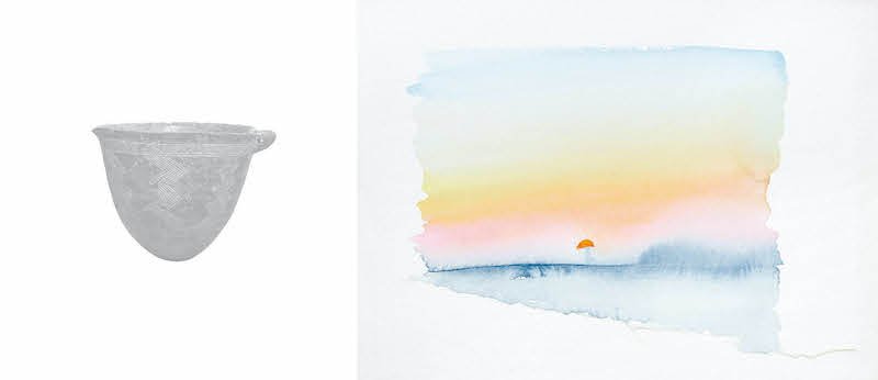 Tramonto ad Agios Filonas, Rizokarpaso. Acquerello di Katerina Attalidou