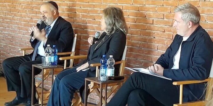 Il rabbino Alfonso Arbib e Andrée Ruth Shammmah al Teatro Franco Parenti di Milano