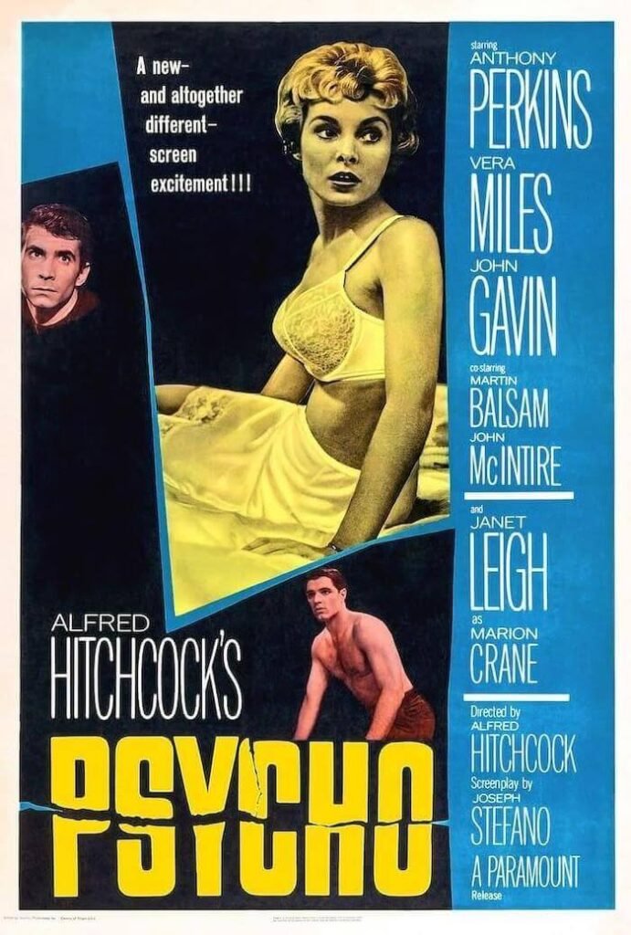Poster del film "Psycho" di Alfred Hitchcock (da Wikipedia)