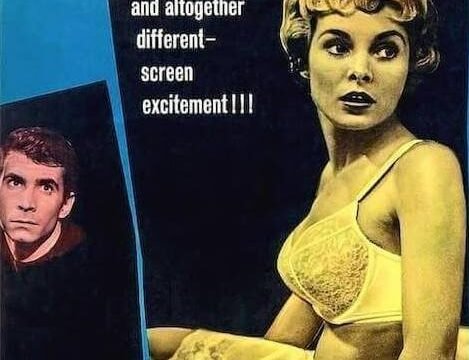 Dettaglio del poster del film "Psycho" di Alfred Hitchcock (da Wikipedia)