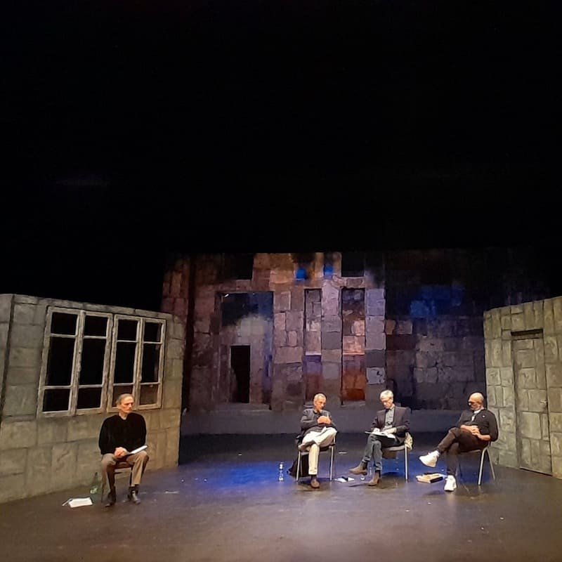 Roberto Trifirò, Giuseppe Frangi, Mino Bertoldo e Gilberto Santini al Teatro Out Off di Milano