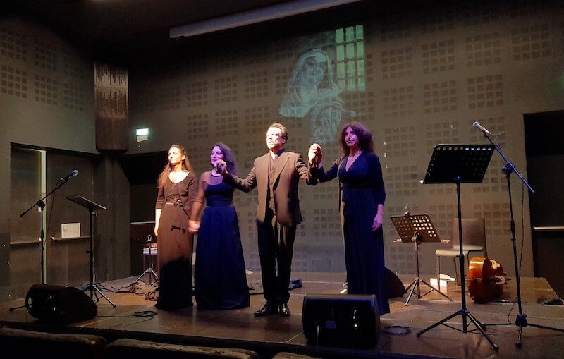 Silvia Mangiarotti, Marta Ossoli, Mino Manni e Francesca Ruffilli al Pertini di Cinisello Balsamo. Foto di Saul Stucchi