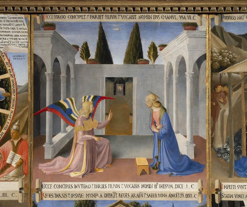 Beato Angelico, Annunciazione, particolare del primo pannello dell’Armadio degli Argenti. Firenze, Museo di San Marco