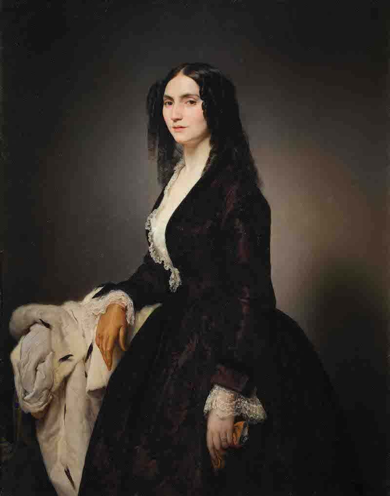 Francesco Hayez, Ritratto della cantante Matilda Juva Branca, olio su tela (1851). Galleria d'Arte Moderna, Milano