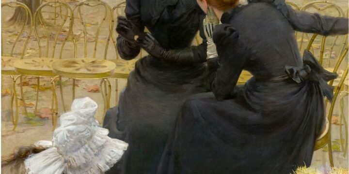 Vittorio Matteo Corcos, Le istitutrici ai campi Elisi (1892). Olio su tela. Carpi, Collezione Palazzo Foresti