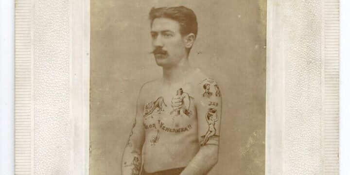 Detenuto tatuato Inizio XX secolo Aristotipo. Courtesy Museo di Antropologia Criminale Cesare Lombroso - Università di Torino