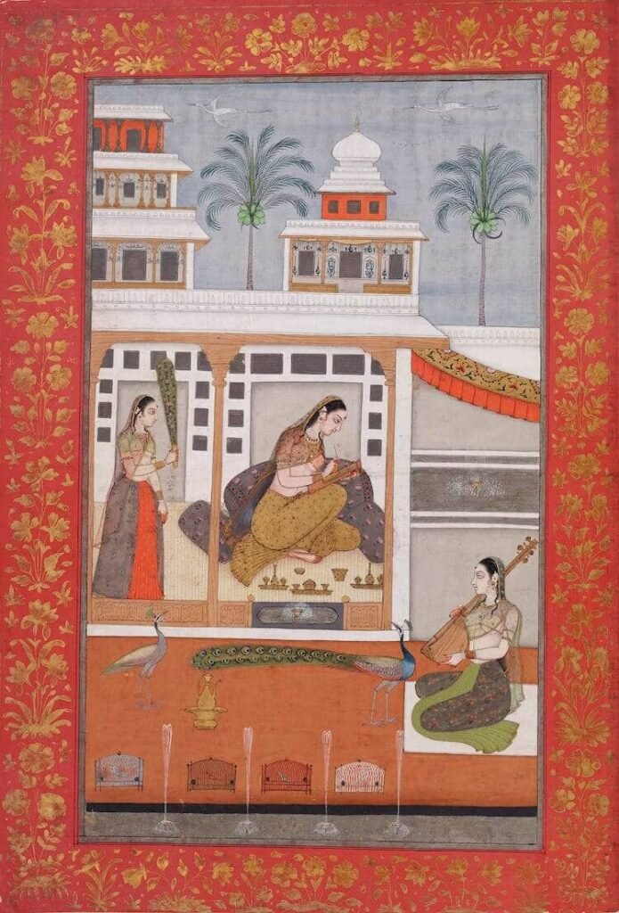 Kishan, Dhanashri Ragini. Foglio tratto da una serie di ragamala. Hyderabad, 1775-1800. Pittura a pigmento su carta. Museo Rietberg, RVI 1060. Legato di Alice Boner