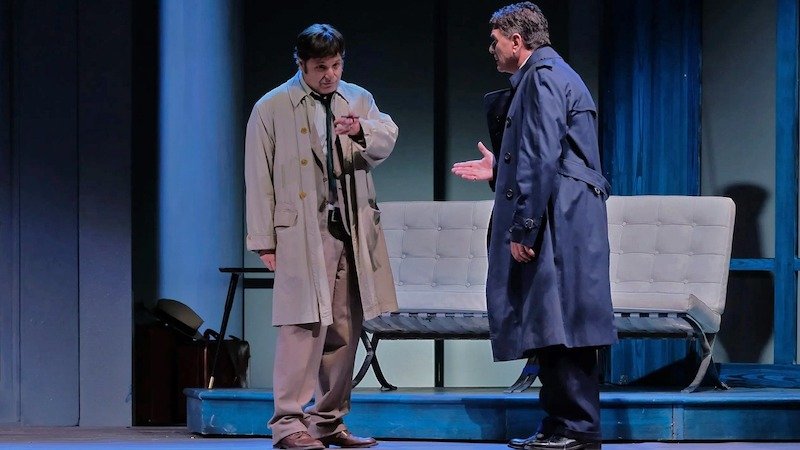 Gianluca Ramazzotti e Pietro Bontempo nello spettacolo "Il Tenente Colombo. Analisi di un omicidio (Prescription: Murder)"