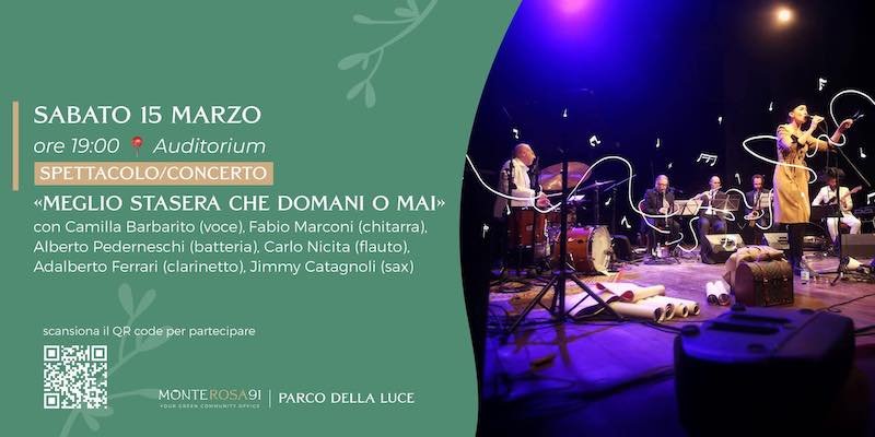 Grafica del concerto di Camilla Barbarito allo spazio Monte Rosa 91 di Milano